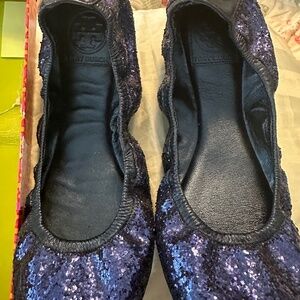 Tory Burch Eddie Glitter Navy